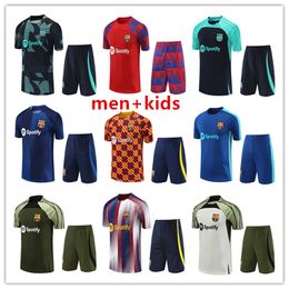 23 24 Barcelona tracksuit vest Sportswear LEWANDOWSKI PEDRI Short sleeved suit Football soccer Jersey kit uniform chandal adult+ kids sweatshirt Sweater