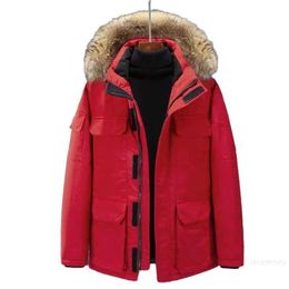 Men's Down & Parkas 2023 Goose Down Jacket Men's and Women's Coat Mink Fur Collar Couple Winter Fashion Outdoor Thickened Warm Custom Designer Clothing Red7sfv