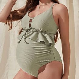 Women's Swimwear The 2023 Pure Colour Woman Pregnant Women Conjoined Amazon Bind Triangle Sexy Swimsuit Bikini Beach Bathing Suit