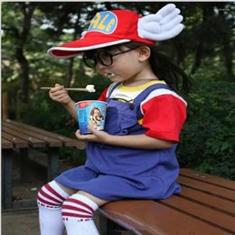 Theme Costume Arrival Aanime Arale Cosplay Child Girl Full Sets T-shirt Dress Glasses Socks Hat