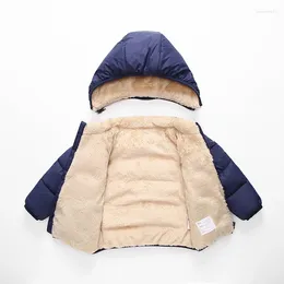 Down Coat Winter Baby Girl Thickened Outwear Children'S Lamb Velvet Padded Jacket Pocket Zipper Boys Casual Hooded