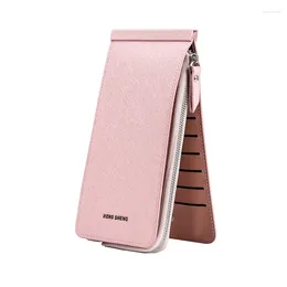 Wallets Fashion Elegant Women's Wallet Long Zipper PU Holders Purse Mobile Phone Bag Multi Card Slot Money Clip Men Clutches