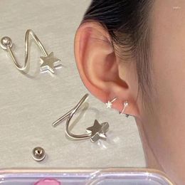 Stud Earrings 2pcs Women's Star Heart Ear Bone Rotating Wave Studs Personality Stainless Steel Piercing Spiral Twisted Jewelry