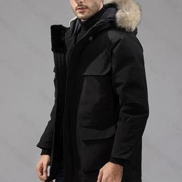Дизайнерская мужская зимняя куртка-пуховик, верхняя мужская модная парка, пальто Водонепроницаемая и ветрозащитная ткань премиум-класса Толстая шаль с теплой курткой