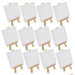 Painting Supplies 3 Canvas With Mini Wood Display Easel Artist Tripod Tabletop Holder Stand For Painting Kids Crafts Pos Kdjk2302 Home Dhfwt