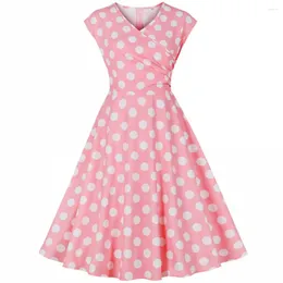 Casual Dresses Women Pin Up Dot Print Party Dress Summer Sleeveless Retro Robe 60s 50s Vintage Rockabilly Swing Vestidos