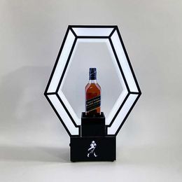 Glowing LED Nightclub Whisky Bottle Presenter Whiskey Glorifier Champagne Neon Sign Display Wine Stand Rack Party Celebration