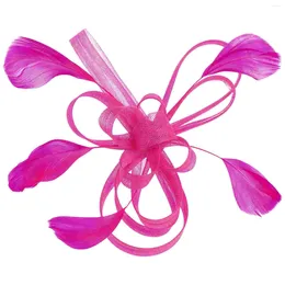 Bandanas Fascinator Hair Clip Cocktail Tea Party Barrettes Bridal Wedding Costume Pin For ( Rose )