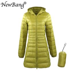 Women's Down Parkas Bang 8XL Ladies Long Warm Down Coat With Portable Storage Bag Women Ultra Light Down Jacket Women's Overcoats Hip-Length 231011