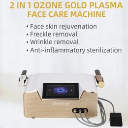 Multifunctional 2 in 1 Ozone Plasma Skin Deep Cleaning Oil Control Strengthening Anti-aging Wrinkle Spot Acne Therapy Portable Machine with Changeable Probes