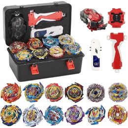 Spinning Top Beyblades Burst Blade Toy Set Gift with Portable Box 12 Tops 2 TwoWay Launcher Metal Fusion Attack Game for Kids 231012