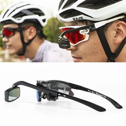 Outdoor Eyewear Bike Bicycle Cycling Riding Glasses Rear View Mirror 360 Rearview Adjustment Eyeglass Mount Helmet 231012