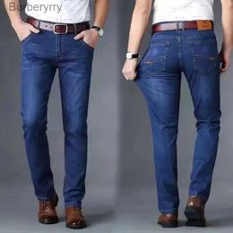 Men's Jeans 2023 New Men's Straight Jeans Elastic Pant Classic Casual Wear Mid Waist Casual Trousers Blue Black Colour Size 38L231011