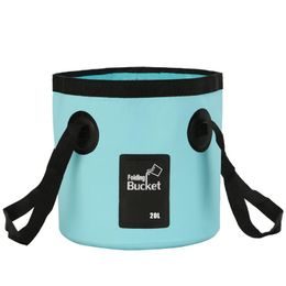 Other Household Sundries 12/20L Handheld Portable Folding Bucket Outdoor Cam Fishing Waterproof Pvc Car Wash Bag Foot Drop Delivery Dhxdb