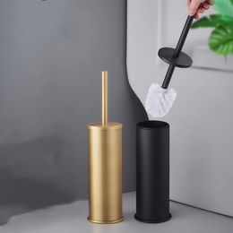 Toilet Brushes Holders 1PC Creative Toilet Brush Holder Space Aluminium White/Black/Gold Bathroom Cleaning Brush Toilet Cleaning Kit Tool Accessories 231012