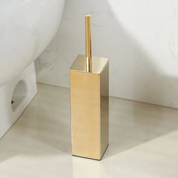 Toilet Brushes Holders Gold Creativer Free Stand Polish Toilet Brush Holder Set Bowl Stainless Steel ed Bathroom Accessories 231012