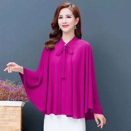 Shawls Summer Shawl Chiffon Sunscreen Clothes Women Lace Up Cloak Thin Air Conditioning Cardigan Lady Poncho Capes 231012