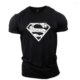 Men's T Shirts Summer Black Fitness T-shirt Super Men Fashion Sports Short Sleeve Top 3D Street Selling Plus Size