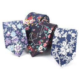 TAGER WILEN Men's Slim Necktie Casual Cotton Floral Skinny Tie 6cm -Various Styles296T