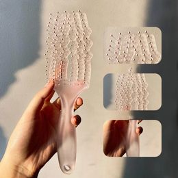 Hair Brushes Transparent Six Claw Hollow Rib Comb Plastic Scalp Massage Brush Head Massage Comb Portable Hair Brush Styling Accessories 231012