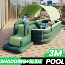 Sand Play Water Fun 3 M Summer Swimming Pool Inflatable Large Pools for Family with Slide Toys Game Outdoor Games Baby 231012
