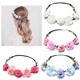 Decorative Flowers Children's Headband Simulation Lilac Rose Ladies Show Tourist Attractions Promotional Products Hair Accessories