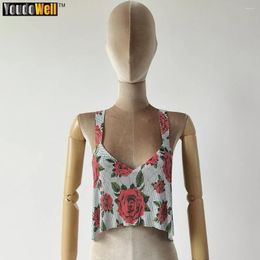 Women's Tanks Daily Commuter Spice Girl Back Slit Square Neck Shoulder Tank Top Metallic Sequin Rose Flower Pattern Sexy Loose