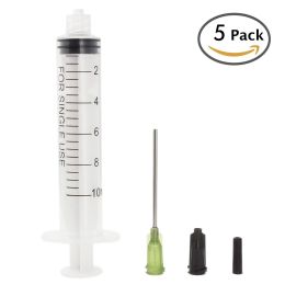 wholesale 10ml Syringes with 14Ga 1.5'' Blunt Tip Needle and Storage Caps - Great for Glue Applicator, Oil Dispensing (Pack of 5) LL