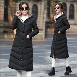Womens Down Jackets Cotton Padded Women's Mid Length Version Slim Fitting and Thickened Down Cotton Jacket