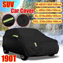Car Covers Universal SUV Full Car Covers Outdoor Snow Resistant Sun Protection Cover Dustproof 190T For VW Passat Benz Jeep Peugeot Q231012