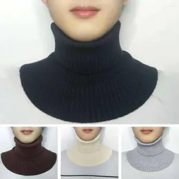 Scarves Stylish Scarf Versatile Men's Knitted Cold-proof Neck Cover For Winter Autumn All-match Solid Colour Elastic Warm Stretchy