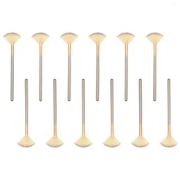 Makeup Brushes 12 Pcs Fan Shaped Brush Professional Tool Skin Care Cosmetics Wooden Handle Beauty Salon Mask Simple Girl Facial