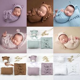 Keepsakes 3PcsSet Baby Hat Pillow Wrap born Pography Props Infants Po Shooting Accessories 231012