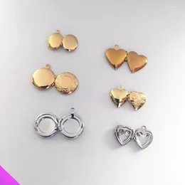 Pendant Necklaces Collection Of 28 Mini Cute Heart Shape Box Pendants Necklace Round Lace Love Stainless Steel Souvenir