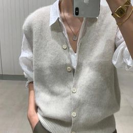 Women's Sweaters 2023 Winter Women Sweater Knitted Vest Girls Woman Cashmere Tops Sleeveless Tank Pullover Fall Maxi Vintage T432