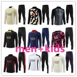 23 24 Parisr tracksuit jerseys football training suit jersey VERRATTI soccer survetement foot futbol chandal LEEKANG IN jogging 2023 men kids kit soccer jacket