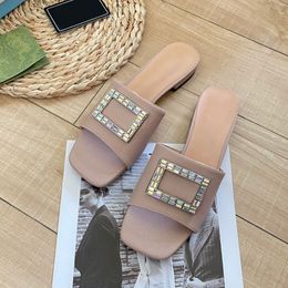 Designer Slides Women Slippers Luxury Sandals Brand Sandals Real Leather Flip Flop Flats Slide Casual Shoes Sneakers Boots by brand W407 003