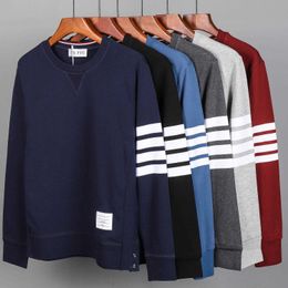 FOG Mens and Womens Four Stripes Long Sleeve Pullover Round Neck Sweater Couple Cotton Casual Sports Fashion Brand