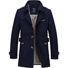 Men's Trench Coats BROWON Brand Trench Coat Men 2023 Spring and Autumn 100% Cotton Jacket for Men Vintage Windbreaker Casual Jackets Men Clothing J231012