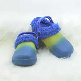 Slipper Winter Kids Sandals Fur Children's Slippers Baby Girls Shoes Non-Slip Clogs Cartoon Cute Infant Boys