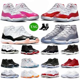 Jumpman 11s Cherry Basketer Shoes Men Women 11 DMP Pink Neapolitan Cement Gray Midnight Navy Cool Gray 25th Anniversary 72-10 Low Lower Mens Trainers Ship Sneakers