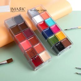 Body Paint IMAGIC 12Colors Face Body Art Safe Kids Flash Tattoo Painting Halloween Christmas Party Makeup Drawing Pigment Drama Beauty Tool 231012