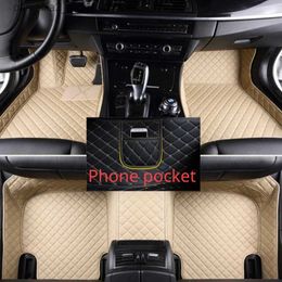 Floor Mats Carpets Custom Car Floor Mats for Hyundai Palisade 2020-2023 Years Artificial Leather Phone Pocket Carpet Interior Car Accessories Q231012