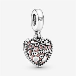 100% 925 Sterling Silver Love Makes A Family Heart Dangle Charms Fit Original European Charm Bracelet Fashion Jewellery Accessories280S