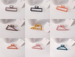 Metal Solid Colour Hair Clamps Big Nonslip Hairs Claw Clips Triangle Rectangle Semicircle Hairpin Versatile Simplicity8069652