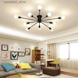 Ceiling Lights Retro Iron Pendant Lights Black/White 6/8/10 Sockets Lighting Vintage Spider Pendant Lamp Modern Ceiling Lamp Light Fixture Q231012