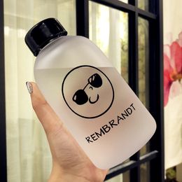 Creative and trendy plastic water cups for male and female students, Korean version water bottles, portable and Personalised cute tea cups