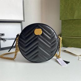 5A Designers Bags Women Marmonts Shoulder Bag Circular High Quality Chain Crossbody Bag Genuine Leather Handbags Lady Quilted Lattice Zippy Luxurious Handbag