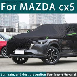 Car Covers For Mazda CX5 210T Full Car Covers Outdoor Uv Sun Protection Dust Rain Snow Protective Car Cover Auto Black Cover Q231012