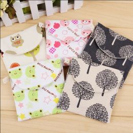 Sanitary napkin Storage Bags package Cute cartoon cotton pads fresh small coin bags cosmetic bag LL